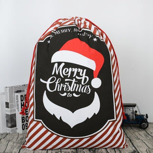 Darrahopens Occasions > Christmas Large Christmas XMAS Hessian Santa Sack Stocking Bag Reindeer Children Gifts Bag, Red - Smile Santa