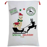 Darrahopens Occasions > Christmas Large Christmas XMAS Hessian Santa Sack Stocking Bag Reindeer Children Gifts Bag, Special Delivery By Alpaca