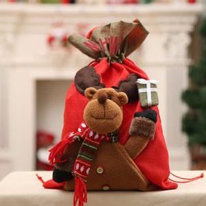 Darrahopens Occasions > Christmas New Christmas Large Jumbo Felt Santa Sack Children Xmas Gifts Candy Stocking Bag, Reindeer (41x28cm)