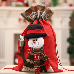 Darrahopens Occasions > Christmas New Christmas Large Jumbo Felt Santa Sack Children Xmas Gifts Candy Stocking Bag, Snowman (41x28cm)