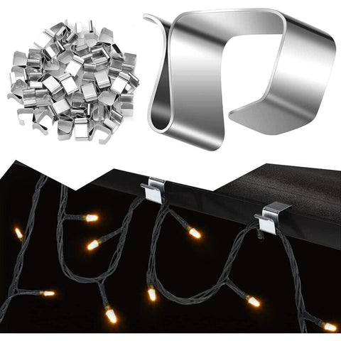 Darrahopens Occasions > Christmas > Outdoor Decorations & Lights 100 pcs Christmas Light Hook,Cable Clips,Outdoor ROof Gutter Hooks,Christmas Lights Gutter Hooks Galvanized Holiday