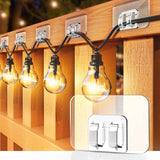 Darrahopens Occasions > Christmas > Outdoor Decorations & Lights 100PCS Heavy Duty Clear Adhesive Hooks for Outdoor String Lights, Cable Management Clips, Waterproof & UV-Resistant Wire Organizer for Holiday Decor (Transparent)
