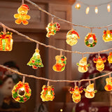 Darrahopens Occasions > Christmas > Outdoor Decorations & Lights 10M 80-LED Christmas Fairy String Lights: Santa/Snowman/Wreath Battery-Powered Warm White Decor for Home/Party