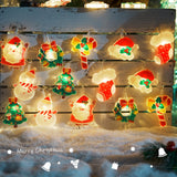 Darrahopens Occasions > Christmas > Outdoor Decorations & Lights 10M 80-LED Christmas Fairy String Lights: Santa/Snowman/Wreath Battery-Powered Warm White Decor for Home/Party