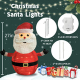 Darrahopens Occasions > Christmas > Outdoor Decorations & Lights 2-Pack Lighted Christmas Santa Claus Decoration Lantern, 45 LED Collapsible Pop-Up Ornament with 8 Light Modes & Timer, Indoor Outdoor Holiday Décor