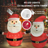 Darrahopens Occasions > Christmas > Outdoor Decorations & Lights 2-Pack Lighted Christmas Santa Claus Decoration Lantern, 45 LED Collapsible Pop-Up Ornament with 8 Light Modes & Timer, Indoor Outdoor Holiday Décor