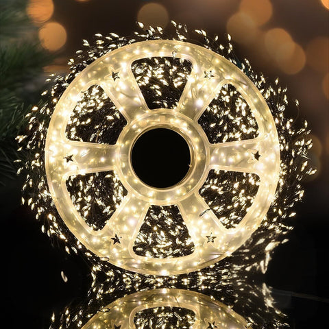Darrahopens Occasions > Christmas > Outdoor Decorations & Lights 300 LED Warm White Fairy String Lights, 9m Black Wire, Battery-Operated, IP44 Waterproof, Timer Function for Christmas Bedroom Wreath Decor (Batteries Not Included)