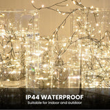 Darrahopens Occasions > Christmas > Outdoor Decorations & Lights 300 LED Warm White Fairy String Lights, 9m Black Wire, Battery-Operated, IP44 Waterproof, Timer Function for Christmas Bedroom Wreath Decor (Batteries Not Included)