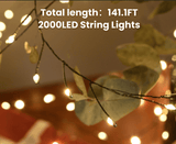 Darrahopens Occasions > Christmas > Outdoor Decorations & Lights 300 LED Warm White Fairy String Lights, 9m Green Wire, Battery-Operated, IP44 Waterproof with Timer for Christmas Decor (Batteries Not Included)