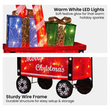 Darrahopens Occasions > Christmas > Outdoor Decorations & Lights Christabelle Christmas Cart Display w/Candy Cane & Presents Warm White LED Lights Wire Frame Structure Indoor & Outdoor