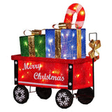 Darrahopens Occasions > Christmas > Outdoor Decorations & Lights Christabelle Christmas Cart Display w/Candy Cane & Presents Warm White LED Lights Wire Frame Structure Indoor & Outdoor