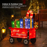 Darrahopens Occasions > Christmas > Outdoor Decorations & Lights Christabelle Christmas Cart Display w/Candy Cane & Presents Warm White LED Lights Wire Frame Structure Indoor & Outdoor