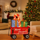 Darrahopens Occasions > Christmas > Outdoor Decorations & Lights Christabelle Christmas Cart Display w/Candy Cane & Presents Warm White LED Lights Wire Frame Structure Indoor & Outdoor