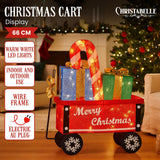 Darrahopens Occasions > Christmas > Outdoor Decorations & Lights Christabelle Christmas Cart Display w/Candy Cane & Presents Warm White LED Lights Wire Frame Structure Indoor & Outdoor