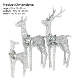 Darrahopens Occasions > Christmas > Outdoor Decorations & Lights Christabelle Christmas Reindeer Display Set 3 Indoor & Outdoor Decorations Acrylic Beads Cool White LED Lights Silver