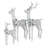 Darrahopens Occasions > Christmas > Outdoor Decorations & Lights Christabelle Christmas Reindeer Display Set 3 Indoor & Outdoor Decorations Acrylic Beads Cool White LED Lights Silver