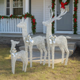 Darrahopens Occasions > Christmas > Outdoor Decorations & Lights Christabelle Christmas Reindeer Display Set 3 Indoor & Outdoor Decorations Acrylic Beads Cool White LED Lights Silver