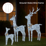 Darrahopens Occasions > Christmas > Outdoor Decorations & Lights Christabelle Christmas Reindeer Display Set 3 Indoor & Outdoor Decorations Acrylic Beads Cool White LED Lights Silver