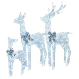 Darrahopens Occasions > Christmas > Outdoor Decorations & Lights Christabelle Christmas Reindeer Display Set 3 Indoor & Outdoor Decorations Acrylic Beads Cool White LED Lights Silver