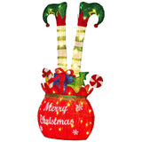 Darrahopens Occasions > Christmas > Outdoor Decorations & Lights Christabelle Elf in Gift Sack Christmas Display Warm White LED Lights 86cm for Decoration w/Wire Frame Construction