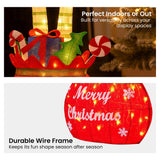 Darrahopens Occasions > Christmas > Outdoor Decorations & Lights Christabelle Elf in Gift Sack Christmas Display Warm White LED Lights 86cm for Decoration w/Wire Frame Construction