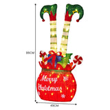 Darrahopens Occasions > Christmas > Outdoor Decorations & Lights Christabelle Elf in Gift Sack Christmas Display Warm White LED Lights 86cm for Decoration w/Wire Frame Construction