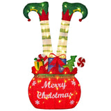 Darrahopens Occasions > Christmas > Outdoor Decorations & Lights Christabelle Elf in Gift Sack Christmas Display Warm White LED Lights 86cm for Decoration w/Wire Frame Construction