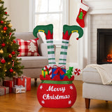 Darrahopens Occasions > Christmas > Outdoor Decorations & Lights Christabelle Elf in Gift Sack Christmas Display Warm White LED Lights 86cm for Decoration w/Wire Frame Construction