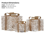 Darrahopens Occasions > Christmas > Outdoor Decorations & Lights Christabelle Set of 3 Battery Operated Golden Christmas Gift Boxes w/Warm White LED Lights Indoor Decorative Holiday
