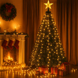 Darrahopens Occasions > Christmas > Outdoor Decorations & Lights Jingle Jollys 2.5M Christmas Lights Waterfall String Light 300 LED Star Topper