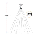 Darrahopens Occasions > Christmas > Outdoor Decorations & Lights Jingle Jollys 2.5M Christmas Lights Waterfall String Light 300 LED Star Topper