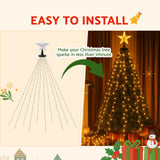 Darrahopens Occasions > Christmas > Outdoor Decorations & Lights Jingle Jollys 2.5M Christmas Lights Waterfall String Light 300 LED Star Topper