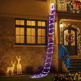 Darrahopens Occasions > Christmas > Outdoor Decorations & Lights Jingle Jollys 3.5M Christmas Lights 300 LED Ladder Light with Santa Claus Decor