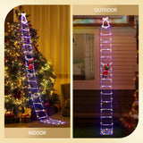 Darrahopens Occasions > Christmas > Outdoor Decorations & Lights Jingle Jollys 3.5M Christmas Lights 300 LED Ladder Light with Santa Claus Decor