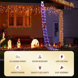 Darrahopens Occasions > Christmas > Outdoor Decorations & Lights Jingle Jollys 3.5M Christmas Lights 300 LED Ladder Light with Santa Claus Decor