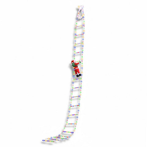 Darrahopens Occasions > Christmas > Outdoor Decorations & Lights Jingle Jollys 3.5M Christmas Lights 300 LED Ladder Light with Santa Claus Decor