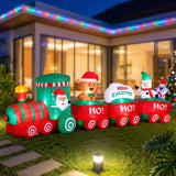 Darrahopens Occasions > Christmas > Outdoor Decorations & Lights Jingle Jollys Christmas Inflatable Santa Train 3.6M Length LED Decorations Illuminated In Australia - Darrahopens