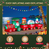 Darrahopens Occasions > Christmas > Outdoor Decorations & Lights Jingle Jollys Christmas Inflatable Santa Train 3.6M Length LED Decorations Illuminated In Australia - Darrahopens