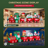 Darrahopens Occasions > Christmas > Outdoor Decorations & Lights Jingle Jollys Christmas Inflatable Santa Train 3.6M Length LED Decorations Illuminated In Australia - Darrahopens