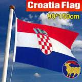 Darrahopens Occasions > Christmas > Outdoor Decorations & Lights Large Croatia National Flag 90x150cm Outdoor Polyester Banner with Grommets