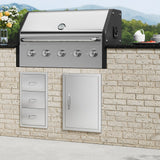 Darrahopens Occasions > Christmas > Outdoor Decorations & Lights VEVOR BBQ Access Door, 457x610 mm Single Outdoor Kitchen Door, Stainless Steel Flush Mount Door, Wall Vertical Door with Handle, for BBQ Island, Grilling Station, Outside Cabinet