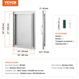 Darrahopens Occasions > Christmas > Outdoor Decorations & Lights VEVOR BBQ Access Door, 457x610 mm Single Outdoor Kitchen Door, Stainless Steel Flush Mount Door, Wall Vertical Door with Handle, for BBQ Island, Grilling Station, Outside Cabinet
