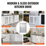 Darrahopens Occasions > Christmas > Outdoor Decorations & Lights VEVOR BBQ Access Door, 457x610 mm Single Outdoor Kitchen Door, Stainless Steel Flush Mount Door, Wall Vertical Door with Handle, for BBQ Island, Grilling Station, Outside Cabinet