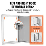 Darrahopens Occasions > Christmas > Outdoor Decorations & Lights VEVOR BBQ Access Door, 457x610 mm Single Outdoor Kitchen Door, Stainless Steel Flush Mount Door, Wall Vertical Door with Handle, for BBQ Island, Grilling Station, Outside Cabinet