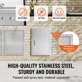 Darrahopens Occasions > Christmas > Outdoor Decorations & Lights VEVOR BBQ Access Door, 457x610 mm Single Outdoor Kitchen Door, Stainless Steel Flush Mount Door, Wall Vertical Door with Handle, for BBQ Island, Grilling Station, Outside Cabinet