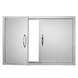 Darrahopens Occasions > Christmas > Outdoor Decorations & Lights VEVOR BBQ Access Door, 889x610 mm Double Outdoor Kitchen Door, Stainless Steel Flush Mount Door, Wall Vertical Door with Handles, for BBQ Island, Grilling Station, Outside Cabinet
