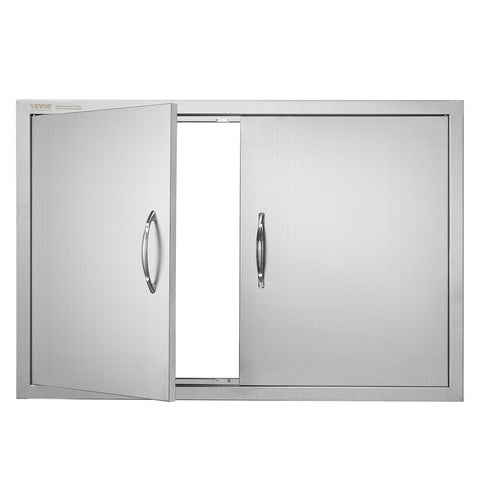 Darrahopens Occasions > Christmas > Outdoor Decorations & Lights VEVOR BBQ Access Door, 889x610 mm Double Outdoor Kitchen Door, Stainless Steel Flush Mount Door, Wall Vertical Door with Handles, for BBQ Island, Grilling Station, Outside Cabinet