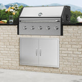 Darrahopens Occasions > Christmas > Outdoor Decorations & Lights VEVOR BBQ Access Door, 889x610 mm Double Outdoor Kitchen Door, Stainless Steel Flush Mount Door, Wall Vertical Door with Handles, for BBQ Island, Grilling Station, Outside Cabinet