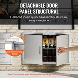 Darrahopens Occasions > Christmas > Outdoor Decorations & Lights VEVOR BBQ Access Door, 889x610 mm Double Outdoor Kitchen Door, Stainless Steel Flush Mount Door, Wall Vertical Door with Handles, for BBQ Island, Grilling Station, Outside Cabinet