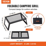 Darrahopens Occasions > Christmas > Outdoor Decorations & Lights VEVOR Folding Campfire Grill Portable Camping Fire Pit Steel Outdoor BBQ Picnic